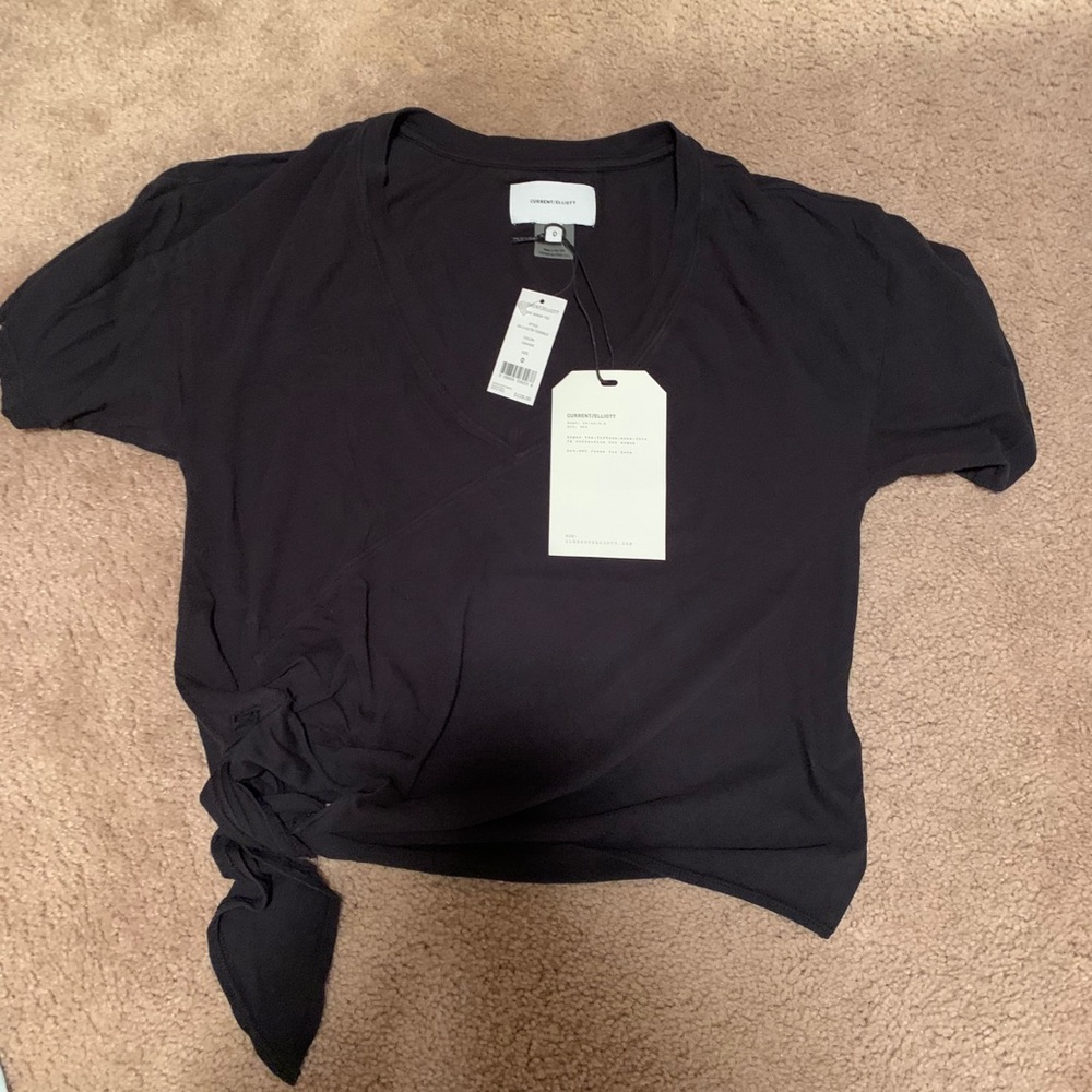 Current/Elliott cropped tee with side tie